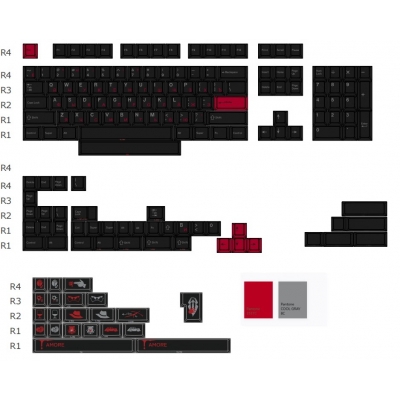 Amore 104+62 PBT Dye-subbed Keycaps Set for Cherry MX Mechanical Gaming Keyboard